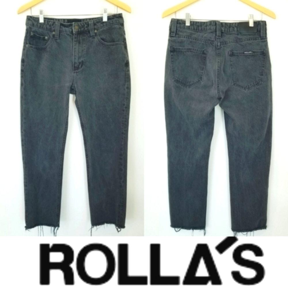 Rolla's Relaxed Fit Straight Leg Stone Black Wash Denim Jean's Pants Rel…
